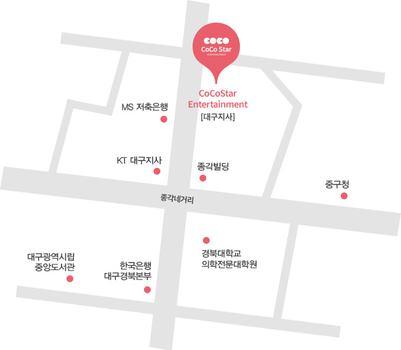코코스타엔터테인먼트 대구지사ㅡ 약도